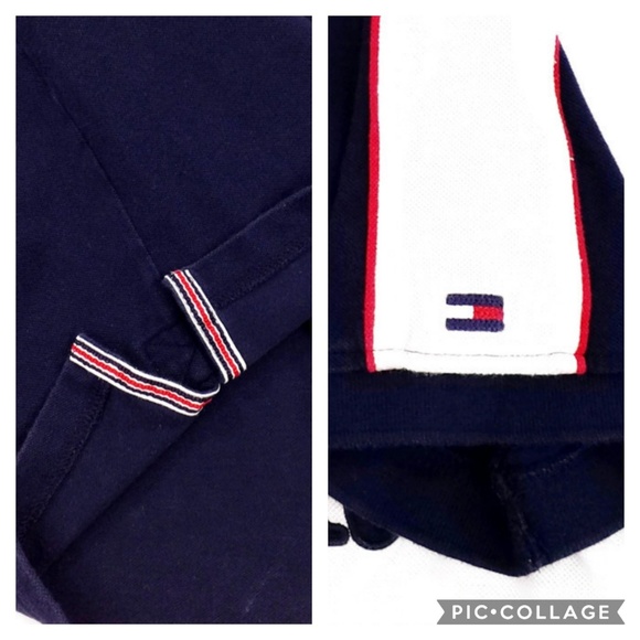 Vintage Tommy Hilfiger Blue Spell Out Custom Fit Short Sleeve Polo Shirt Mens M - Picture 7 of 8